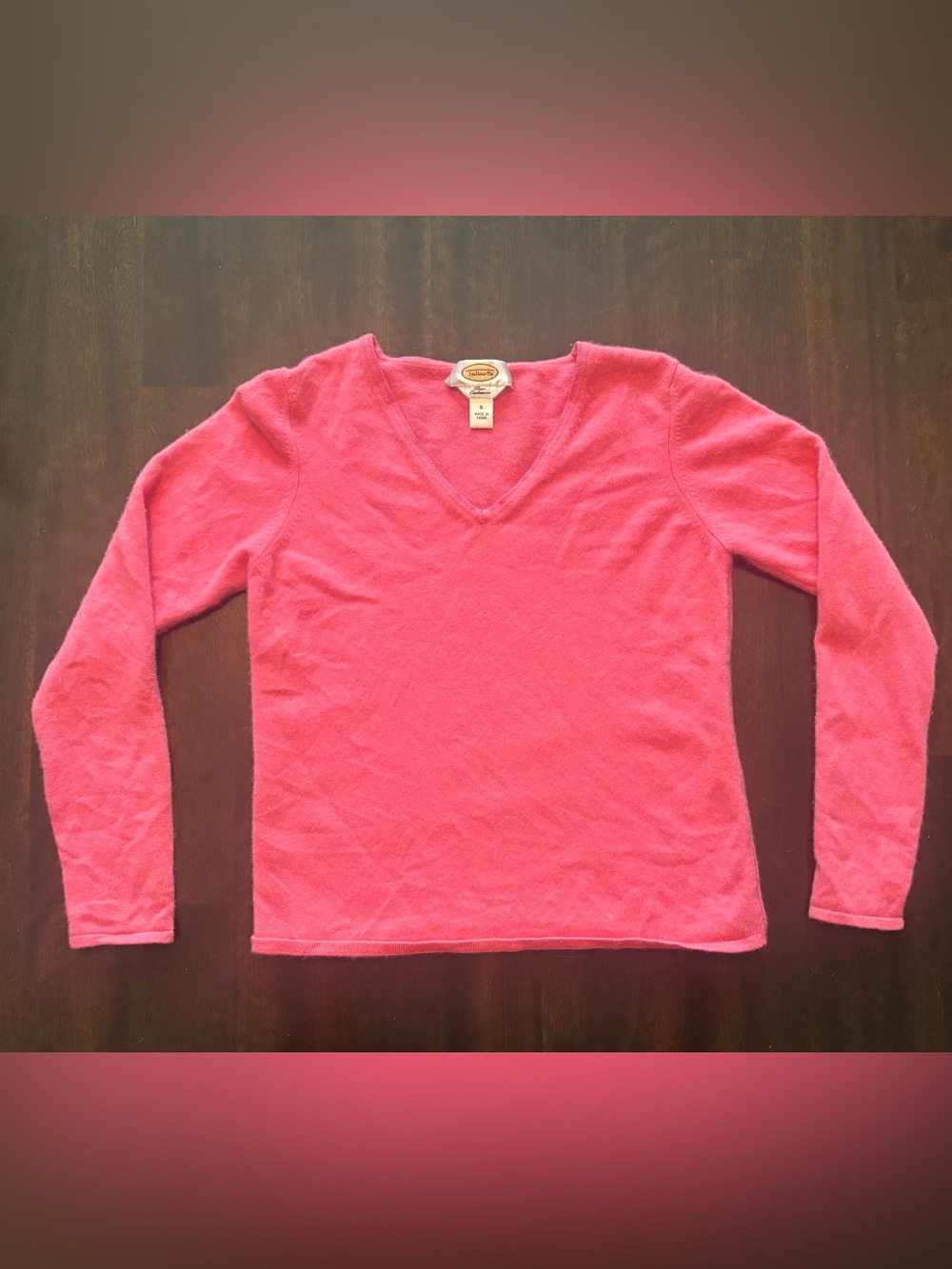 Talbots Pink V-Neck Cashmere Sweater